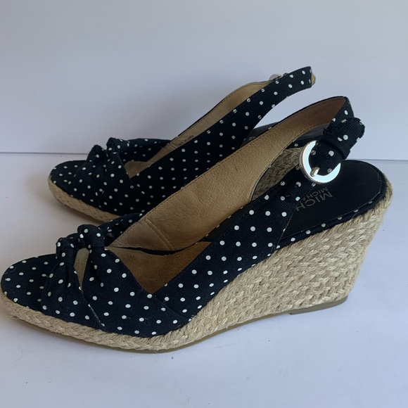 Michael Kors 🛩 black white polka dot wedge 8.5M - Picture 8 of 15